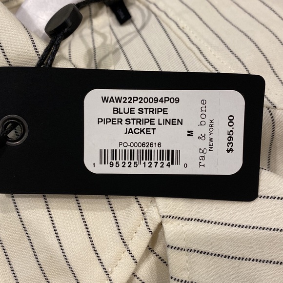 Rag & Bone NWT Piper Stripe Linen-Blend Jacket - Picture 8 of 8